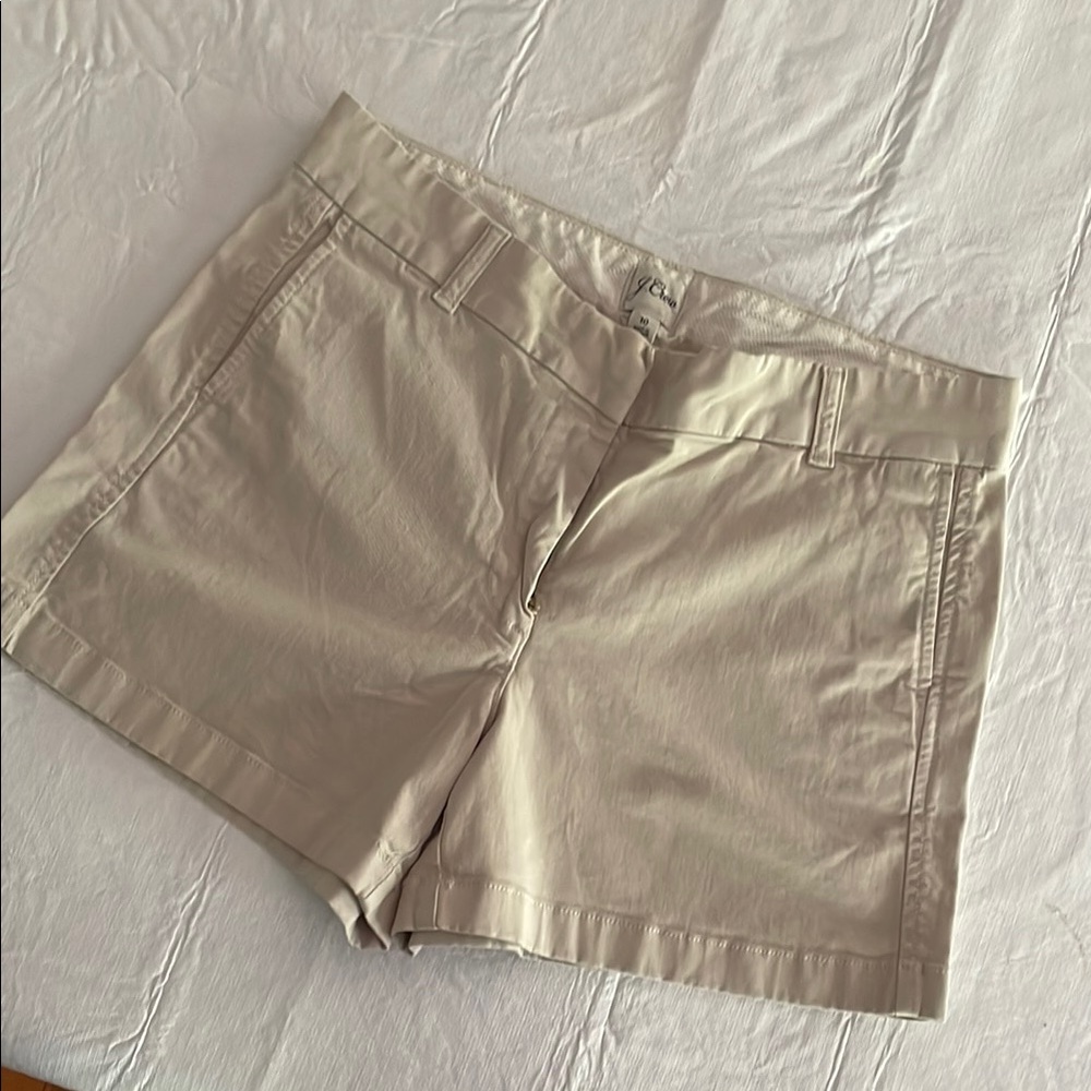 J. Crew Women's 4in Stretch Chino Shorts (sz 10) Khaki